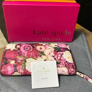 Kate Spade roses long wallet